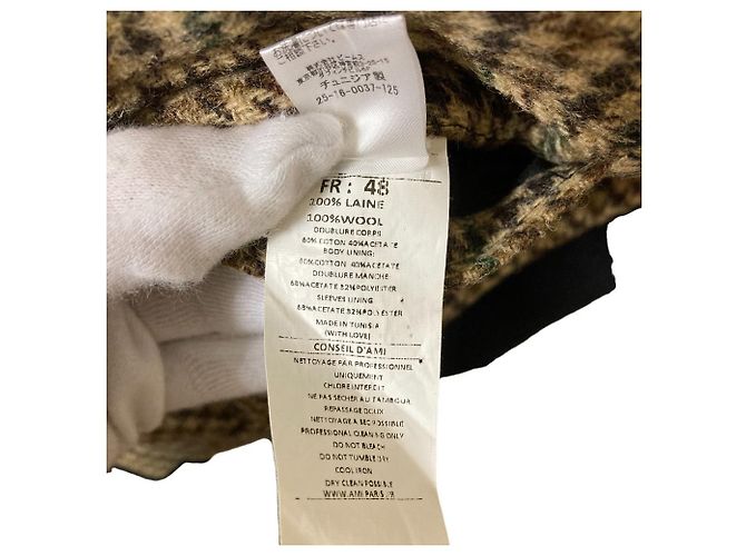 Veste de tailleur croisée en laine ami alexandre mattiussi Beige - vue 8