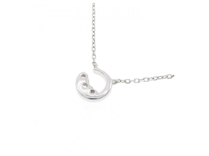 Autre Marque Collana in oro bianco K10 con topazio bianco e pietra di luna 4°C Argento - vista 4