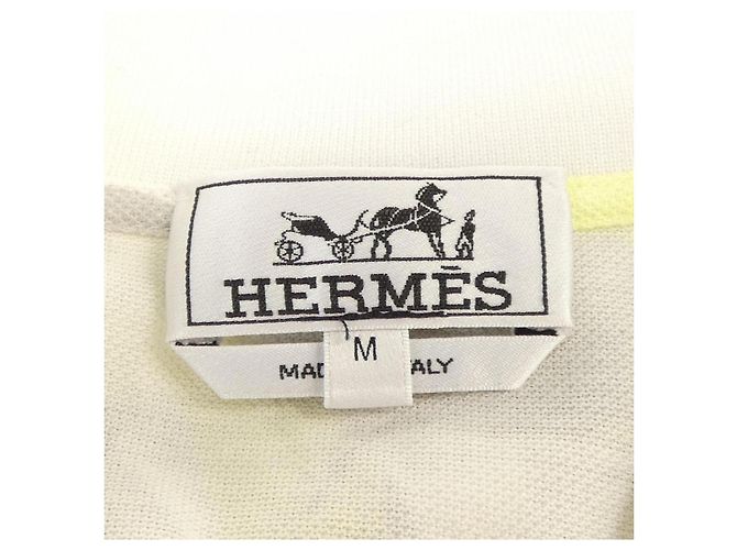 Hermès Polo in cotone Hermes Marrone Giallo - vista 4