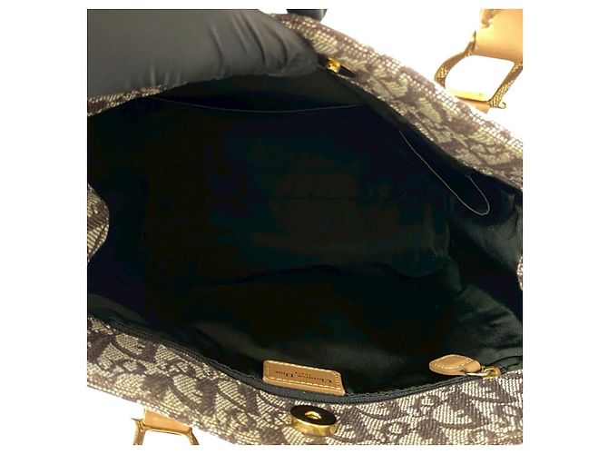 Borsa a mano Christian Dior Trotter Canvas Leather Marrone Beige - vista 10