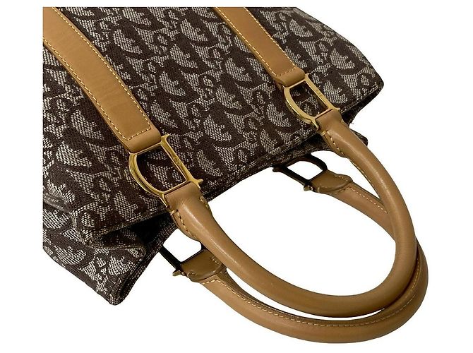 Borsa a mano Christian Dior Trotter Canvas Leather Marrone Beige - vista 5