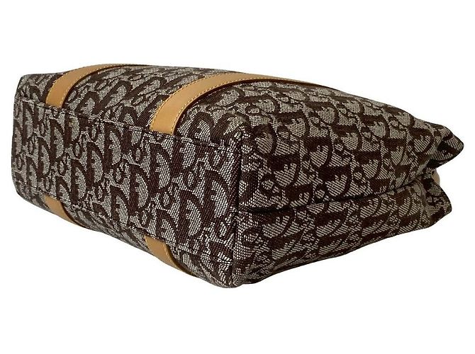 Borsa a mano Christian Dior Trotter Canvas Leather Marrone Beige - vista 9