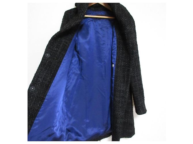 Autre Marque Abrigo de Tweed Long DES PRES Castaño Negro - vista 4