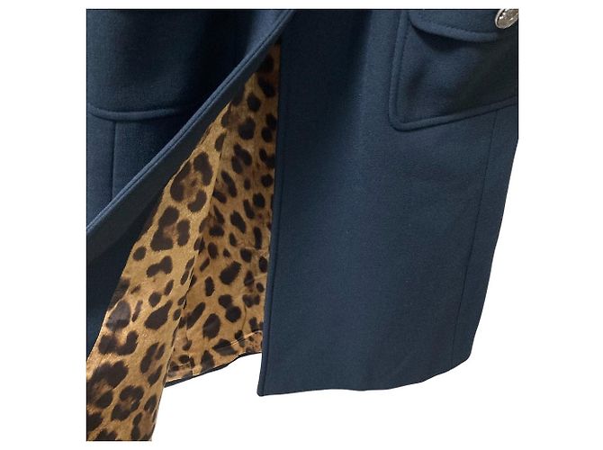 Dolce & Gabbana Abrigo de lana con cinturón Dolce&Gabbana Azul Azul marino - vista 3