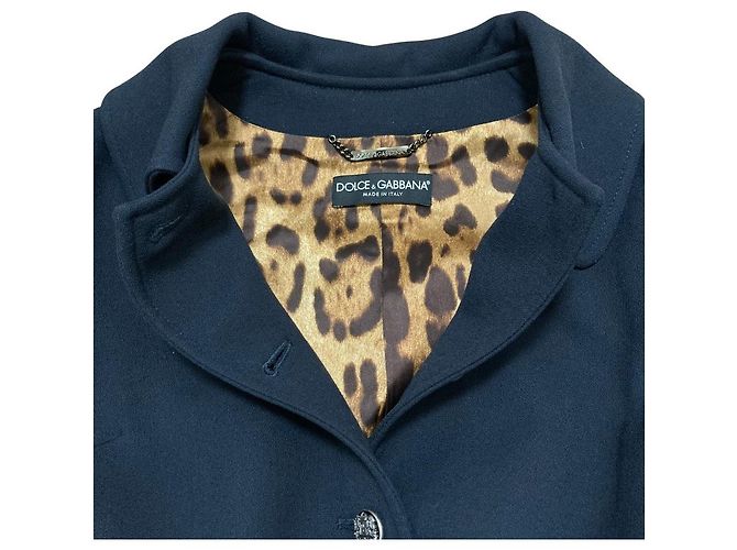 Dolce & Gabbana Abrigo de lana con cinturón Dolce&Gabbana Azul Azul marino - vista 5