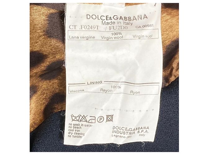 Dolce & Gabbana Abrigo de lana con cinturón Dolce&Gabbana Azul Azul marino - vista 9
