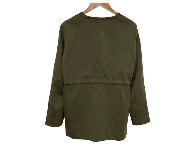 Autre Marque Cappotto senza collo TIARA Verde Cachi - vista 4