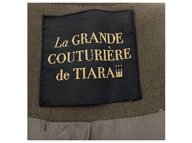 Autre Marque Cappotto senza collo TIARA Verde Cachi - vista 5