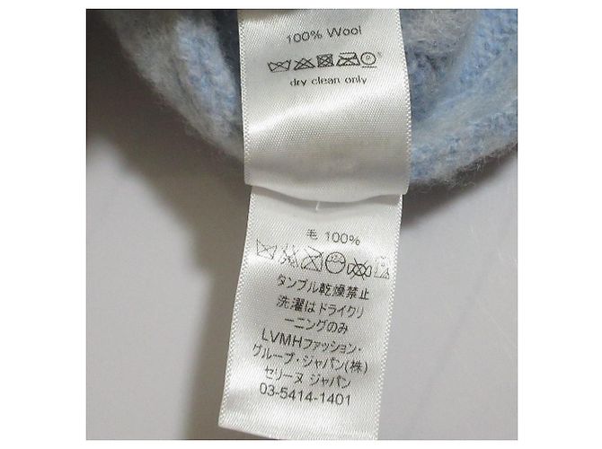 Céline Celine Mini-Strickkleid mit V-Ausschnitt und breitem Rippenstrick Blau Hellblau - Ansicht 11