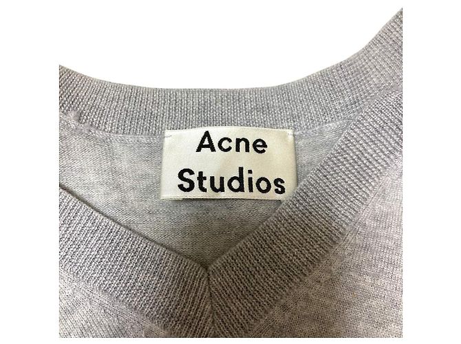 Suéter de punto con cuello en V Acne Studios Castaño - vista 5