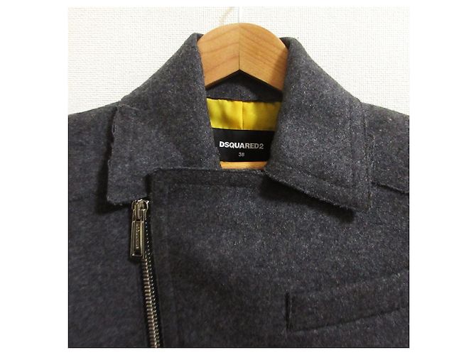 Autre Marque Dsquared2 Cutoff Wool Riders Coat Brown - view 6