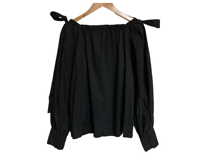 Autre Marque Camicetta FRAY I.D FWFB241097 con nastro e spalle scoperte Nero - vista 2