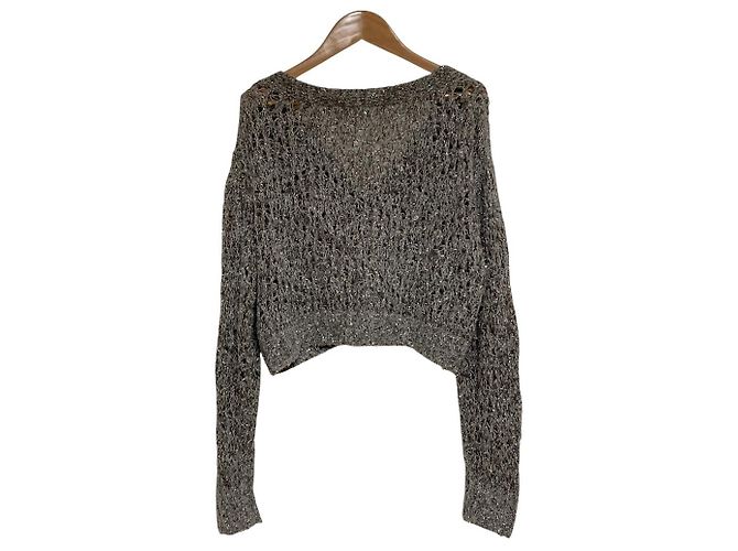 Autre Marque Cárdigan Snidel Fancy Yarn Castaño - vista 2