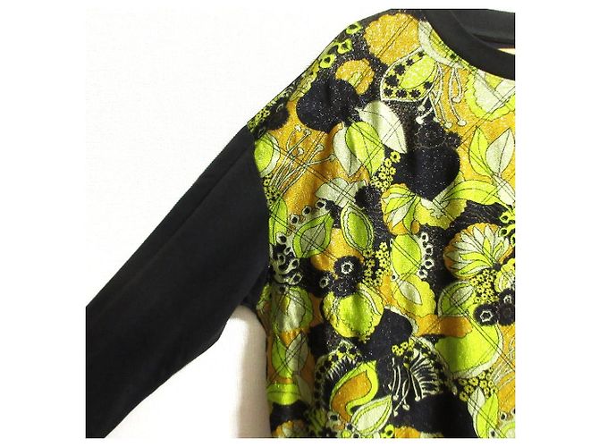 Autre Marque Dries Van Noten Jacquard Langarm-Oberteil Braun Orange Gelb - Ansicht 4