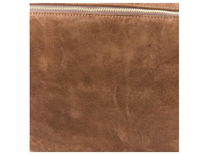 Autre Marque Borsa a Spalla Elleme Trousse Large Suede Marrone - vista 10