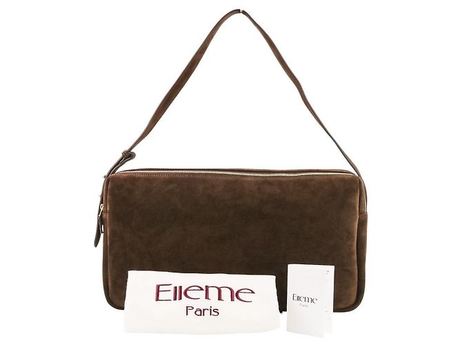 Autre Marque Borsa a Spalla Elleme Trousse Large Suede Marrone - vista 14