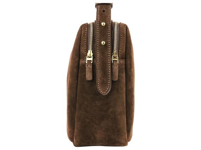 Autre Marque Borsa a Spalla Elleme Trousse Large Suede Marrone - vista 4