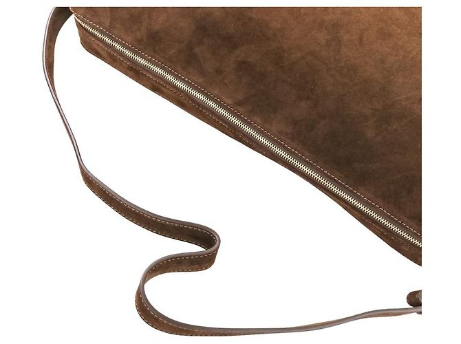 Autre Marque Borsa a Spalla Elleme Trousse Large Suede Marrone - vista 6