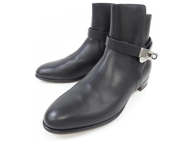 Hermès Botas de couro de bezerro Hermes Neo Kelly com fivela Preto - vista 3