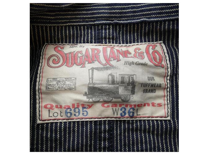 Autre Marque Giacca SUGAR CANE Bianco Blu Blu navy - vista 4