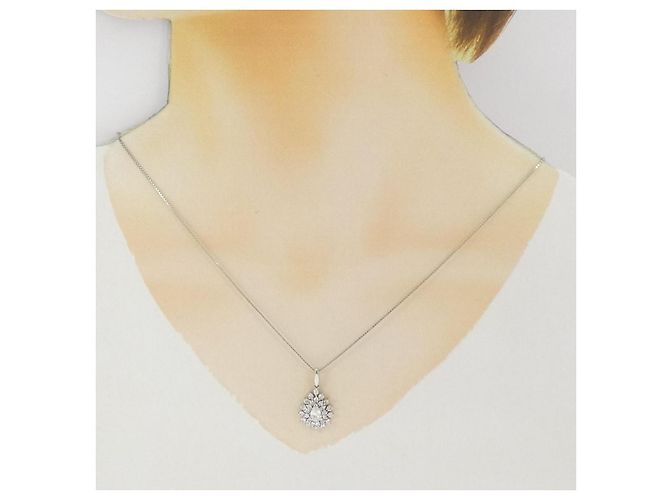 Autre Marque Collana con Diamanti Pt900 Pt850 Argento - vista 6