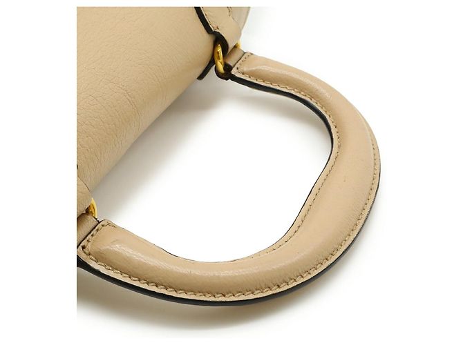 Borsa a mano in pelle Madras Miu Miu Beige - vista 5