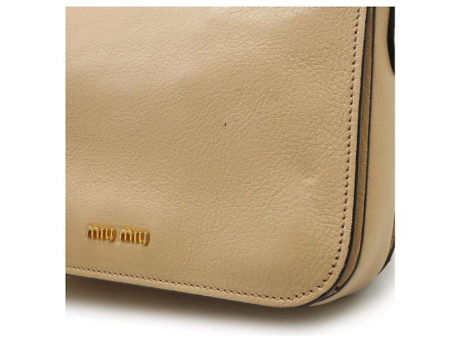 Borsa a mano in pelle Madras Miu Miu Beige - vista 9