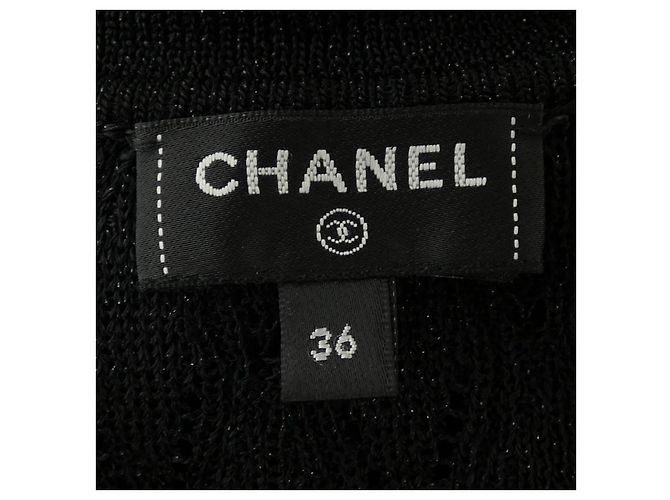 Top de punto Chanel Negro - vista 5