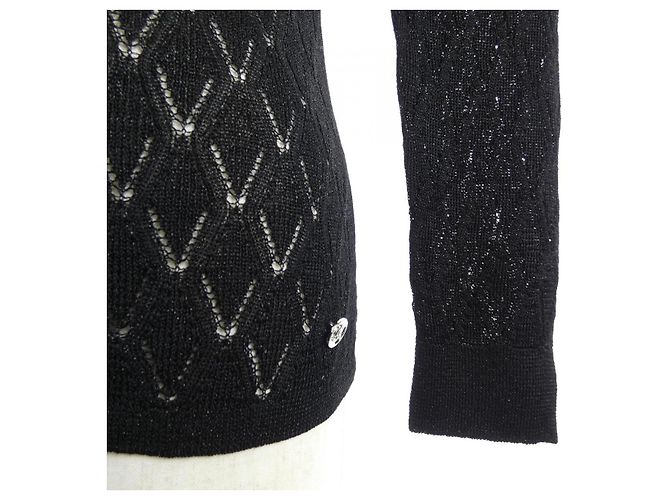 Top de punto Chanel Negro - vista 7