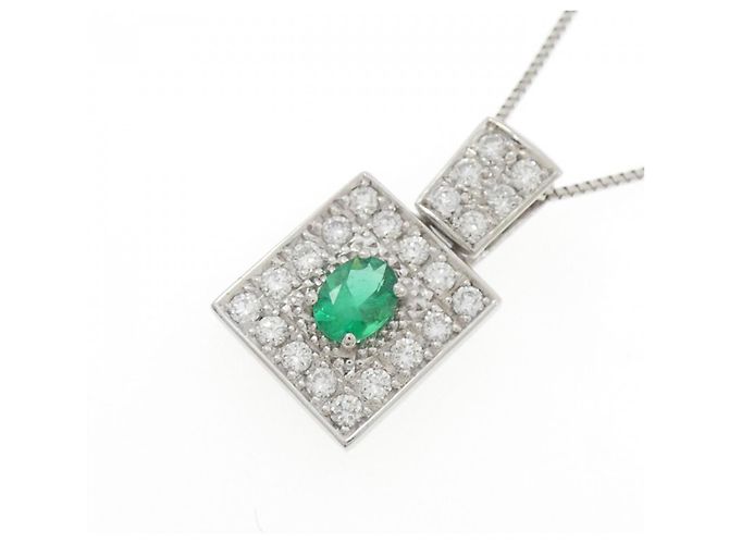Autre Marque Colar de esmeralda e diamante PT900 PT850 Verde - vista 3