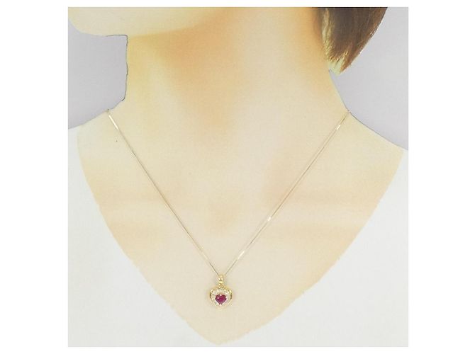 Autre Marque Collar de rubí y diamantes Au750 Roja - vista 6