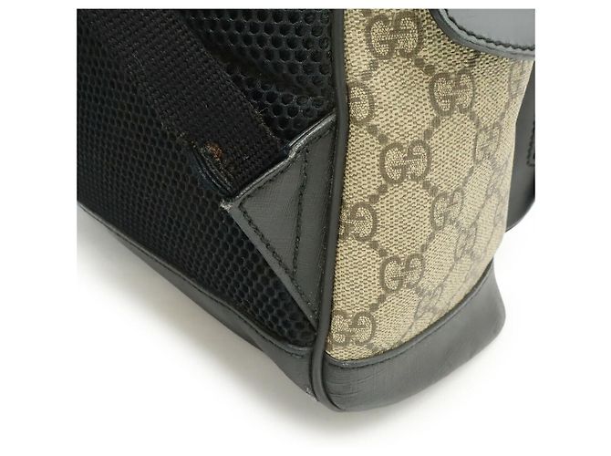 Zaino Gucci GG Supreme Canvas Nero Beige - vista 8