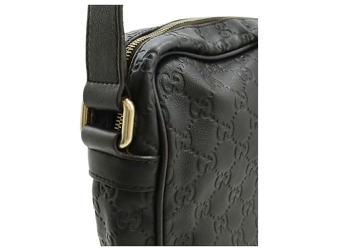 Borsa a tracolla in pelle Gucci Guccissima Bronzo Marrone scuro - vista 4