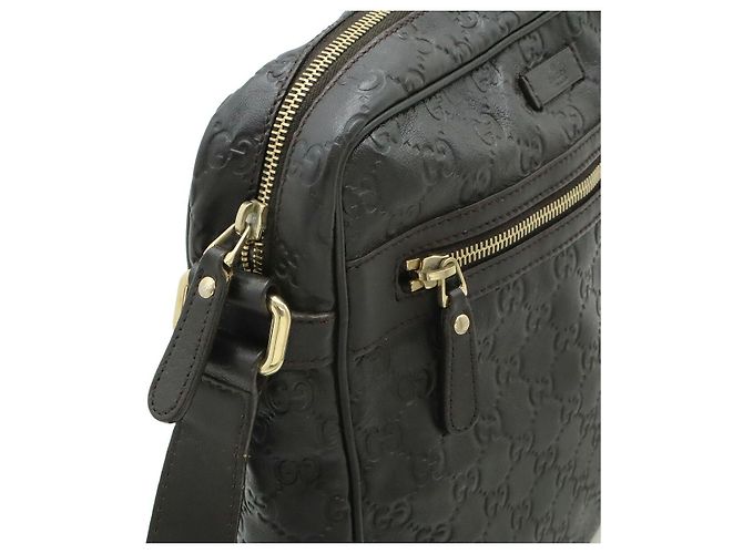 Borsa a tracolla in pelle Gucci Guccissima Bronzo Marrone scuro - vista 6