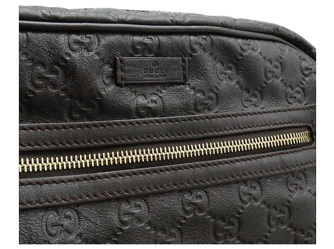 Borsa a tracolla in pelle Gucci Guccissima Bronzo Marrone scuro - vista 9