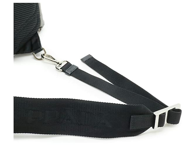Borsa a tracolla in nylon e pelle Prada Argento - vista 5