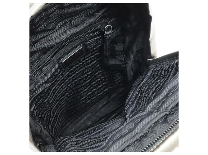 Borsa a tracolla in nylon e pelle Prada Argento - vista 7