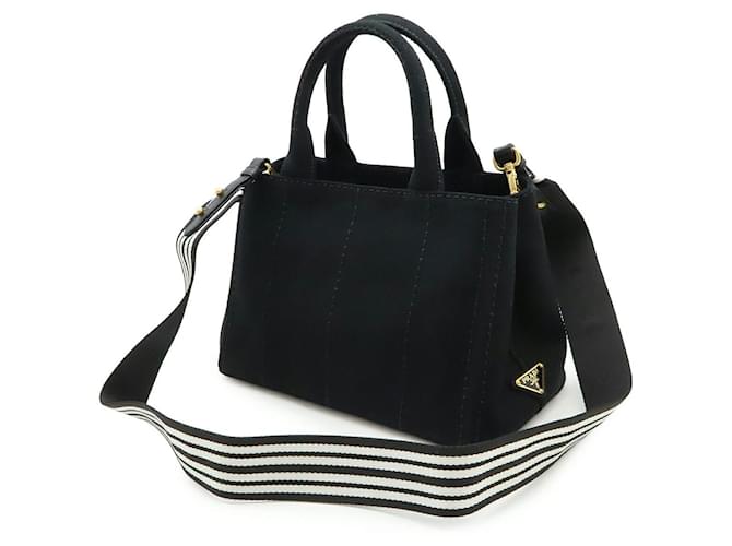 Tote Prada CANAPA Canvas 2way Tasche Schwarz - Ansicht 2