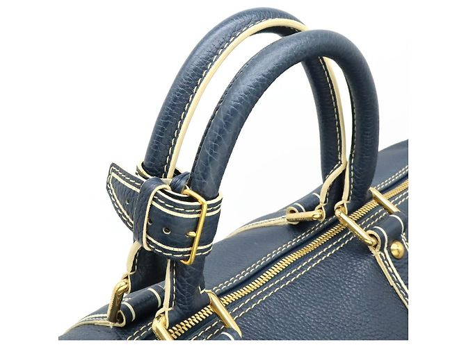 Keepall Borsa da viaggio in pelle Louis Vuitton Tobago Blu Blu navy - vista 4