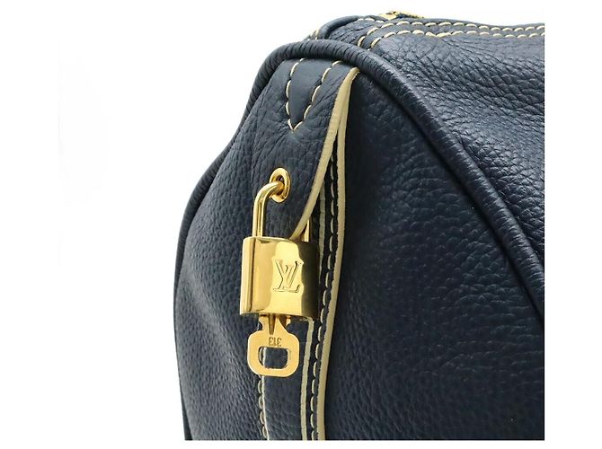 Keepall Borsa da viaggio in pelle Louis Vuitton Tobago Blu Blu navy - vista 8