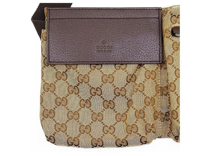 Borsa a Spalla Gucci GG Canvas Marrone Beige - vue 2