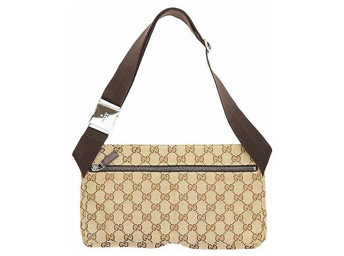 Borsa a Spalla Gucci GG Canvas Marrone Beige - vue 5