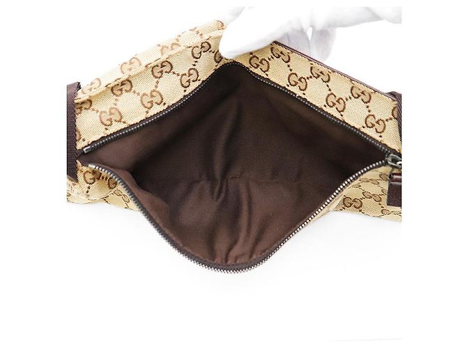 Borsa a Spalla Gucci GG Canvas Marrone Beige - vue 6