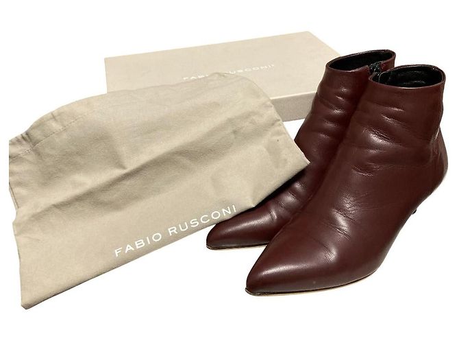 Autre Marque Kurze Lederstiefel Fabio Rusconi Braun Bordeaux - Ansicht 10