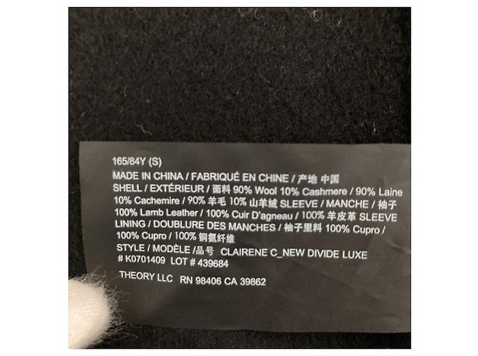 Abrigo de cuero Theory CLAIRENE C_NEW DIVIDE LUXE Negro - vista 5