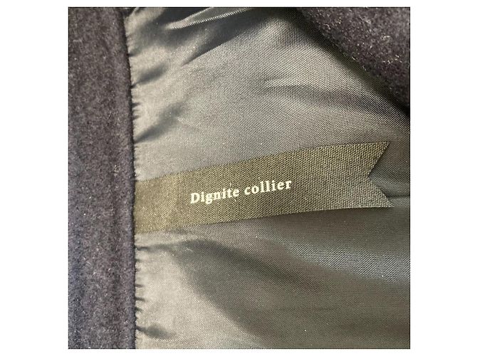 Autre Marque Dignite collier Wool Long Coat Blu Blu navy - vista 4