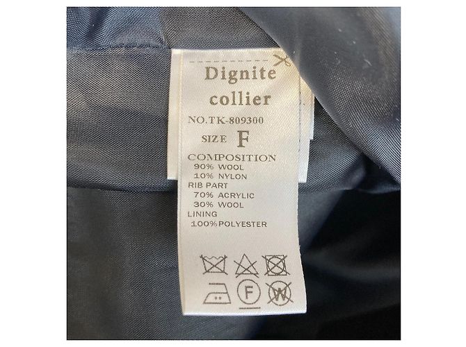 Autre Marque Dignite collier Wool Long Coat Blu Blu navy - vista 5
