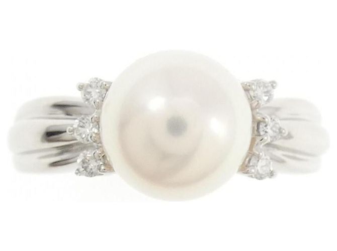 Autre Marque POLA Platin Diamant Akoya Perlenring Silber - Ansicht 2
