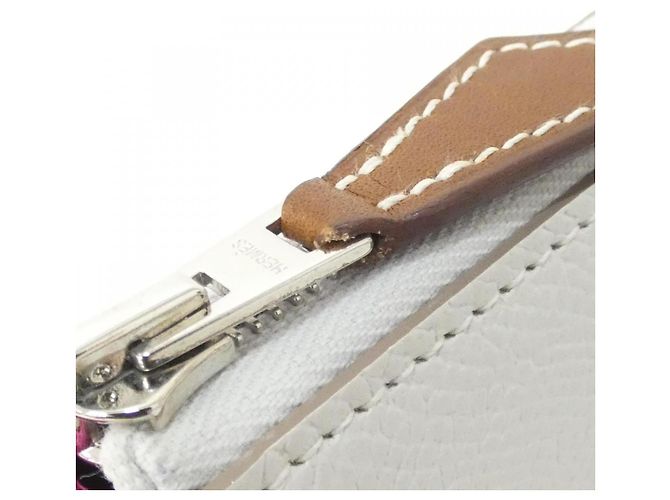 Silk In Hermès Cartera Hermes MORS & CO de seda y cuero Epsom compacta Castaño - vista 3