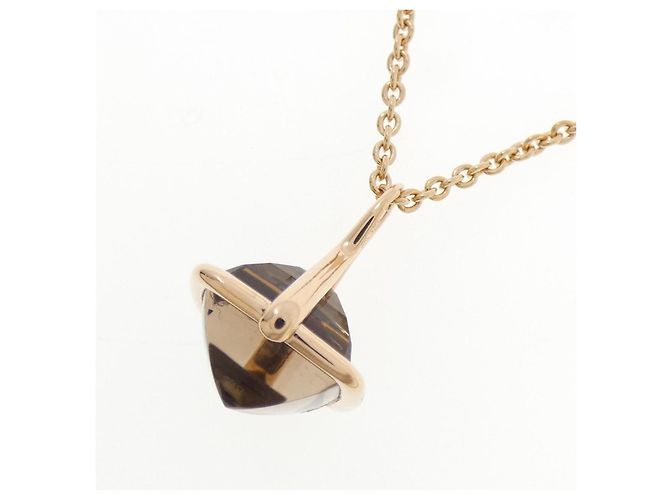 Hermès Collana Hermes 750 Pink Gold Smoky Quartz Marrone - vista 3